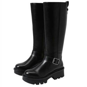 NEW SAM EDELMAN women's carter buckle detailed chunky heel knee high boots in bl